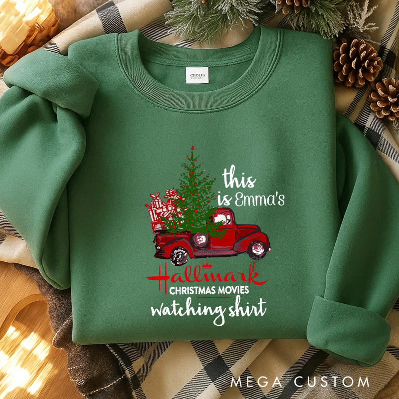 Personalized Christmas Movie Watching Shirt Movie Classic Sweatshirt Vintage Holiday Movies Crewneck Family Movie Shirt