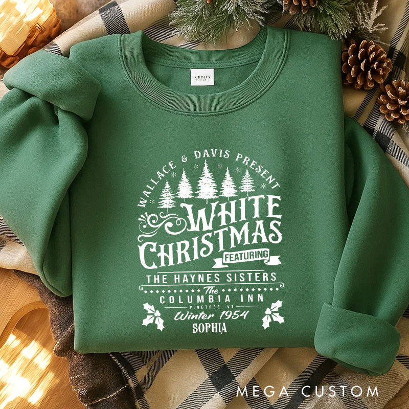 Personalized Snowy Christmas Inn Movie Classic Sweatshirt Vintage Holiday Movies Crewneck Family Movie Shirt