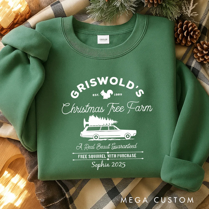 Personalized Christmas Tree Farm Classic Sweatshirt Christmas Film Crewneck Movie Holiday Shirt