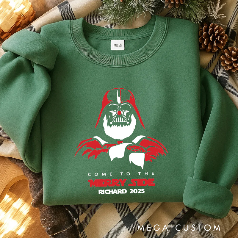 Personalized Merry Side Christmas Classic Sweatshirt Galaxy War Film Crewneck Movie Holiday Shirt