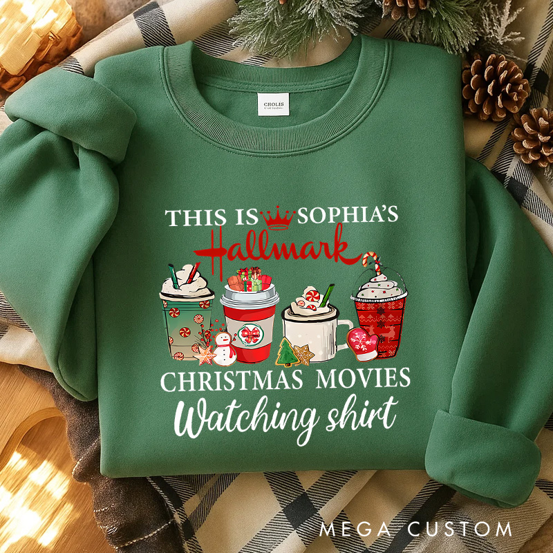 Personalized Christmas Movie Watching Shirt Classic Sweatshirt Christmas Film Crewneck Movie Holiday Shirt