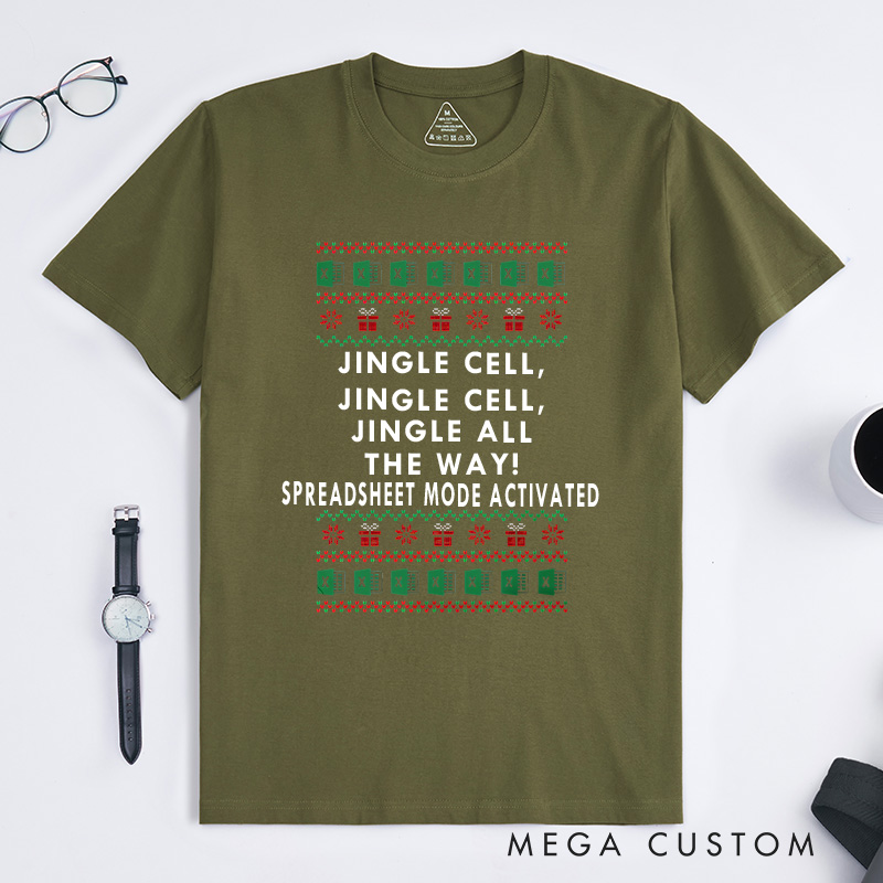 Personalized Jingle Cells Christmas T-Shirt Office Workers Data Enthusiasts Shirt Christmas Gift for Geek Nerd