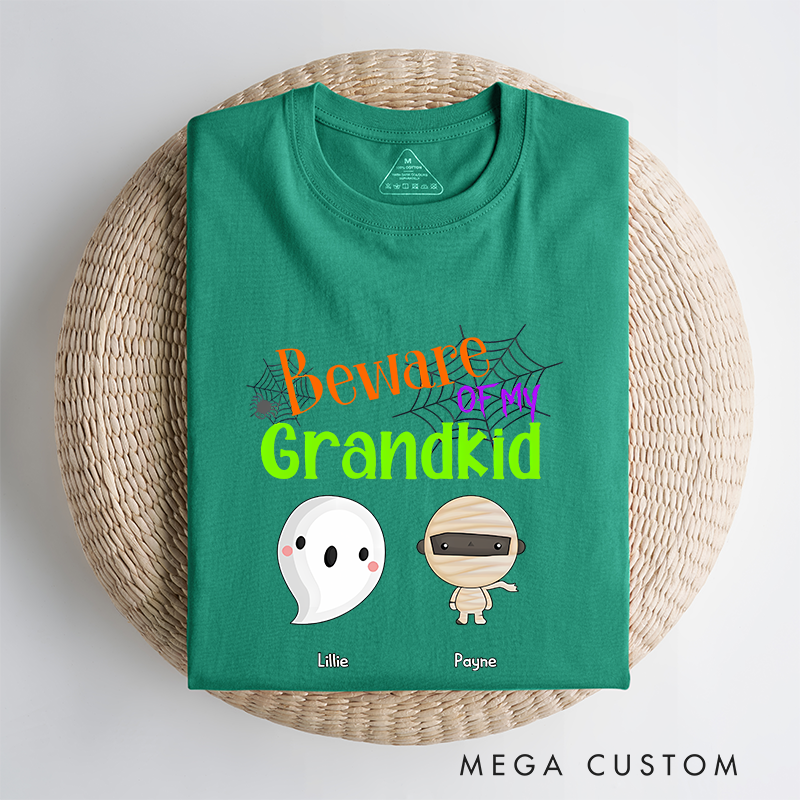 Personalized Beware of My Grandkids Halloween Classic T-Shirt Gift Ideas for Halloween