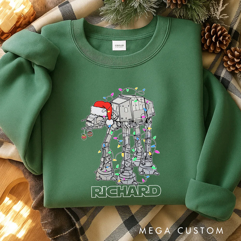 Personalized Walking Christmas Classic Sweatshirt Galaxy War Film Crewneck Movie Holiday Shirt