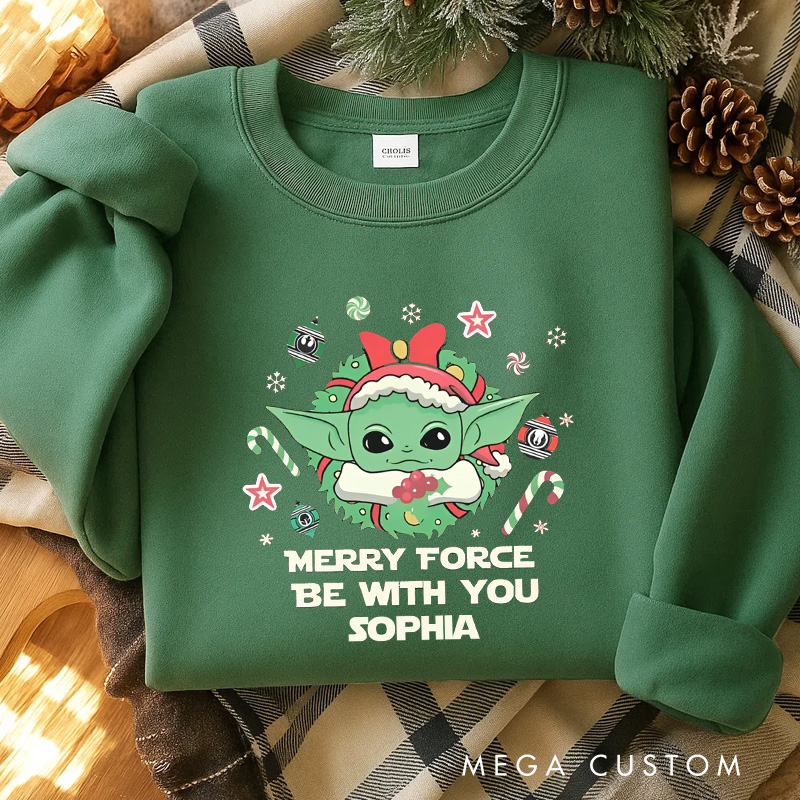 Personalized Merry with You Christmas Classic Sweatshirt Galaxy War Film Crewneck Movie Holiday Shirt