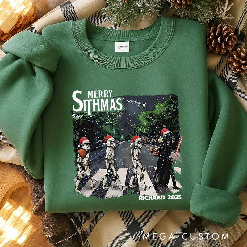 Personalized the Sithmas Christmas Classic Sweatshirt Galaxy War Film Crewneck Movie Holiday Shirt