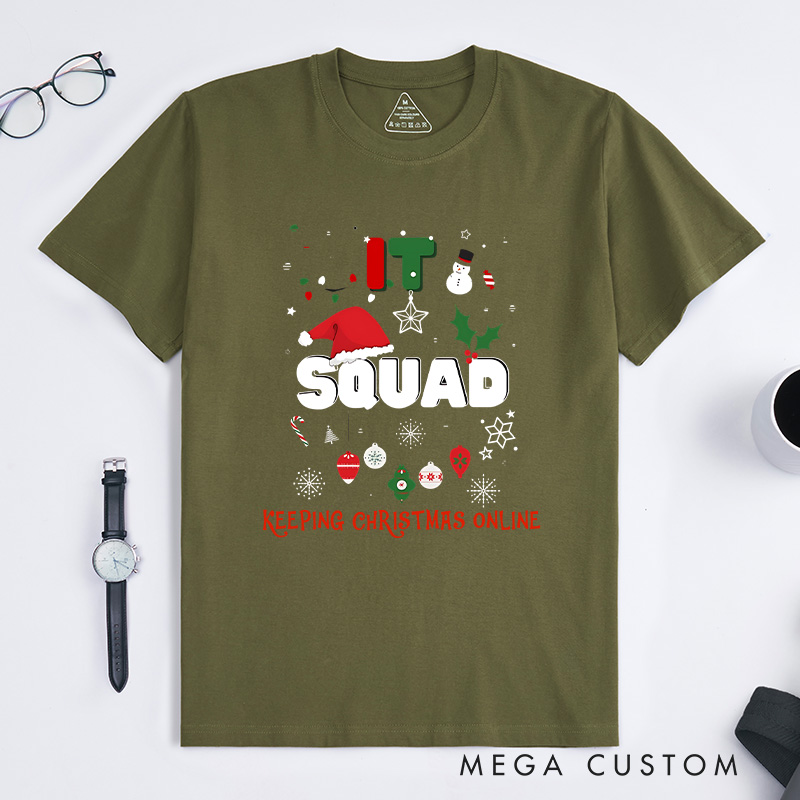 Personalized It Squad Christmas T-Shirt Tech Teams Shirt Computer Technology Lovers Shirt Christmas Gift for Geek Nerd