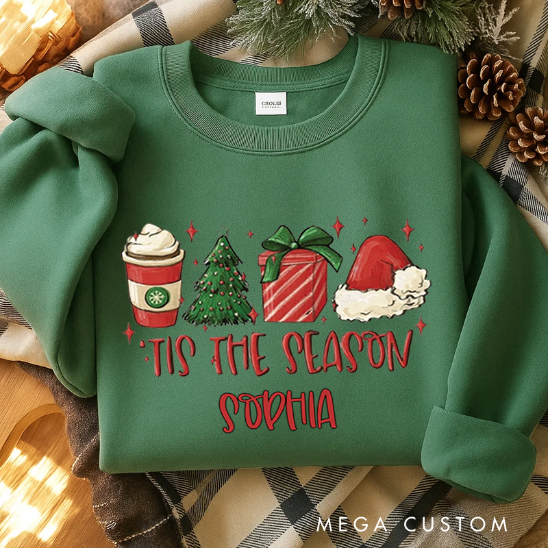 Personalized Classic Sweatshirts Christmas Tis the Season Sweatshirt