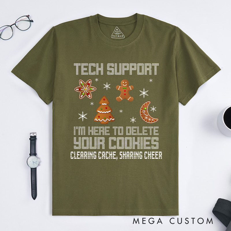 Personalized Funny Christmas Tech Support T-Shirt Computer Programmer Lovers Shirt Christmas Gift for Geek