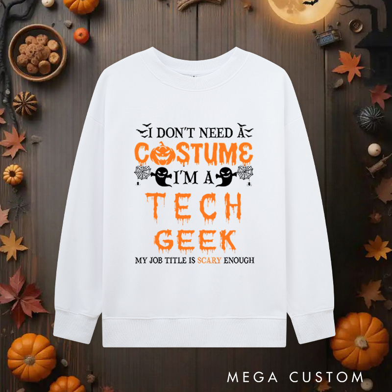 Personalized Geek Halloween Classic Sweatshirts Technology Lover Sweatshirts Halloween Gift for Geek Nerd
