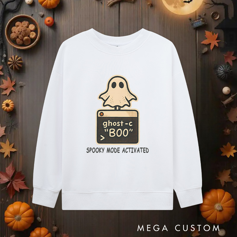 Personalized a Geeky Command Line Ghost Sweatshirts Technology Programmer Lovers Halloween Sweatshirts Gift for Geek Nerd