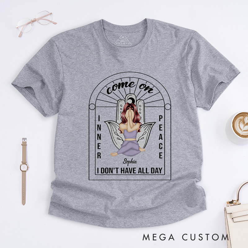 Personalized Yoga Come On Inner Peace T-Shirt Gift for Yourself Gift For Women Gift for Yoga Lover