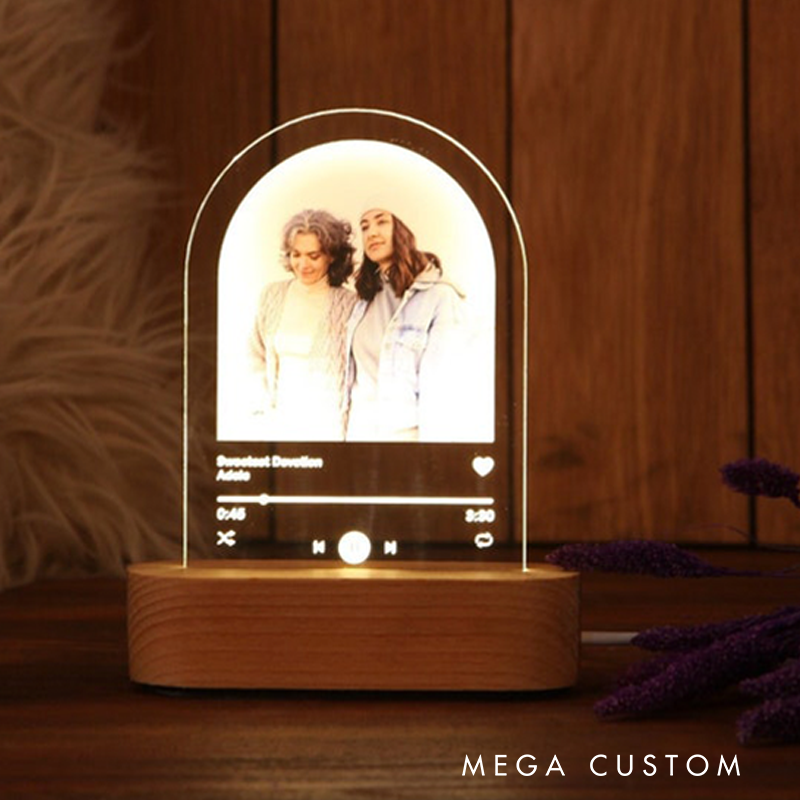 Personalize Gift with Photo Light Custom Light Up Picture Song Plaque
