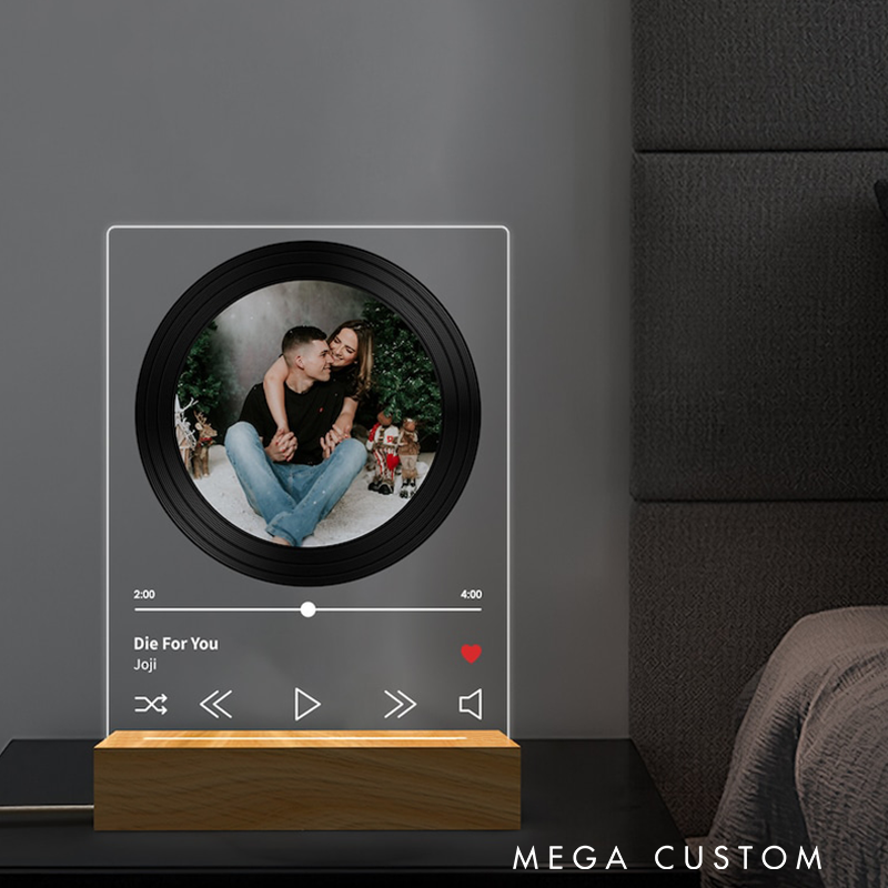 Personalized Song Plaque Night Light Custom Night Light Gifts Acrylic Music Plaque