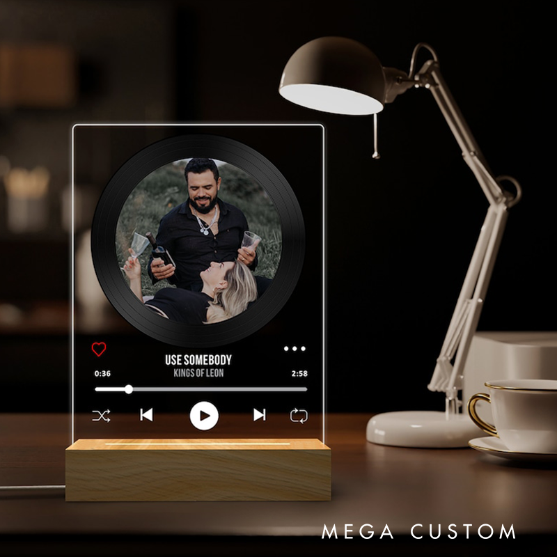Personalized Picture Acrylic Song Plaque Custom Music Album Cover LED Night Light