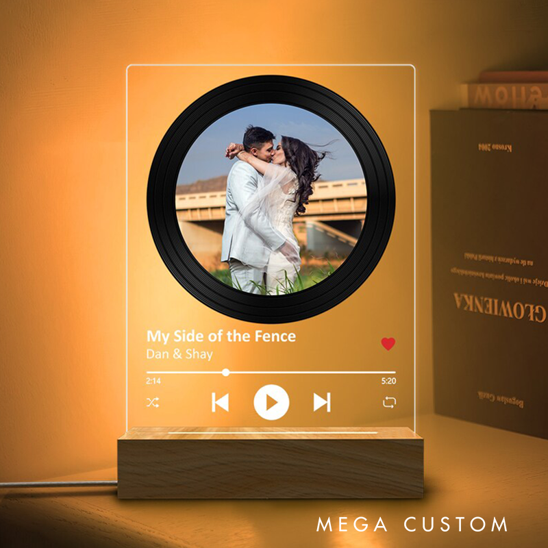 Personalized Music LED Night Light Photo Night Light Music Photo Plaque Engagement Gift