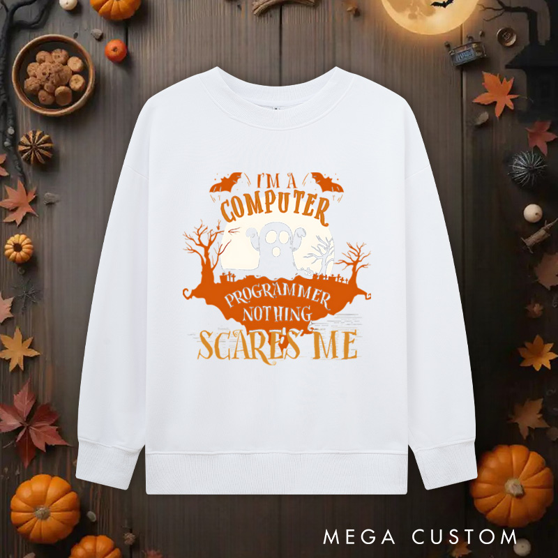 Personalized a Geeky Halloween Statement Sweatshirts Programmer Technology Computer Lover Sweatshirts Gift for Geek