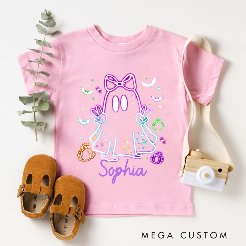 Personalized Kids Halloween Neon T-Shirt Halloween Toddler Tee