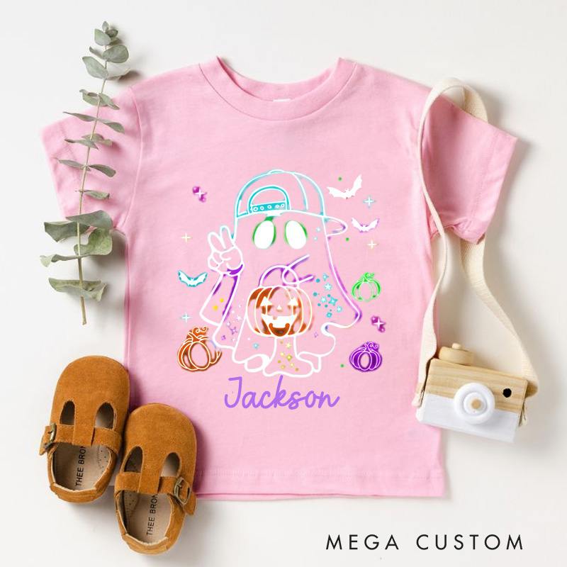 Personalized Kids Halloween Neon Shirt Halloween Toddler T-Shirt Halloween Gift