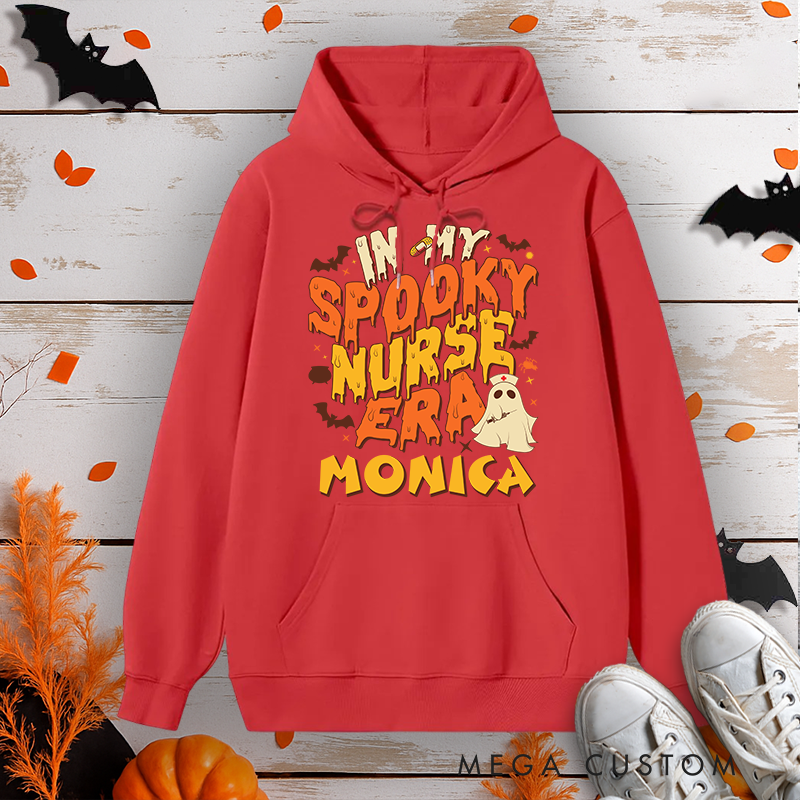 Personalized Hoodies for Nurse Customized In My Spooky Nurse Era Design Hoodies Halloween Nurse Hoodie