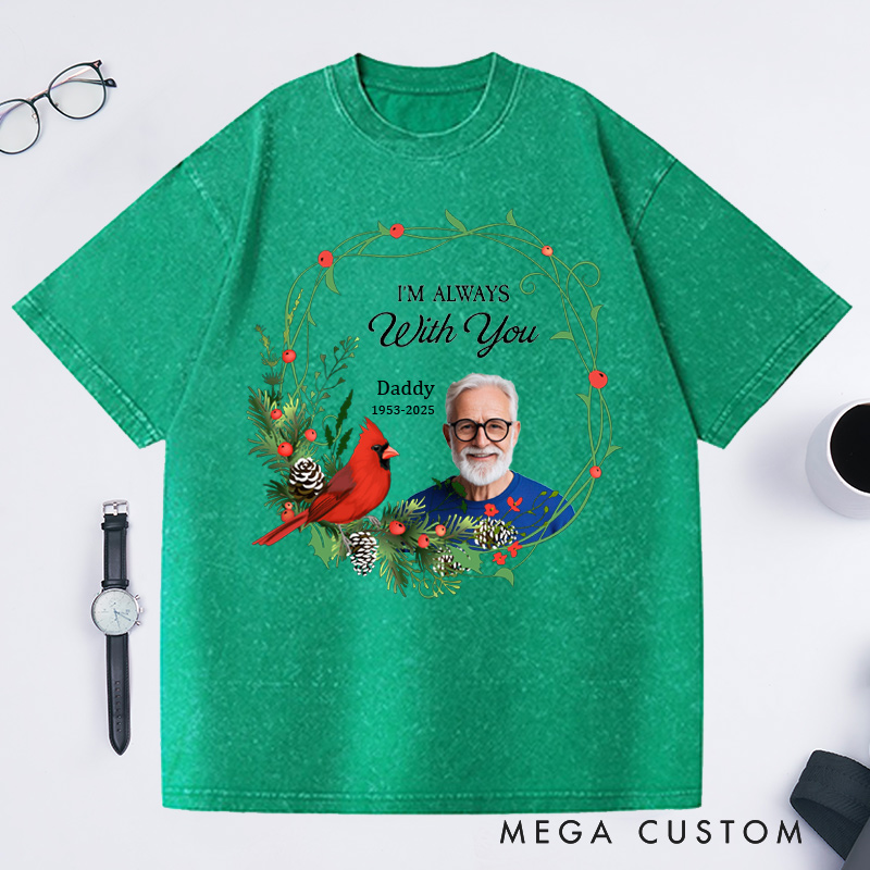 Personalized Memorial Photo Washed T-Shirt Custom Remembrance T-Shirt in Loving Memory Tee Funeral Shirt with Picture