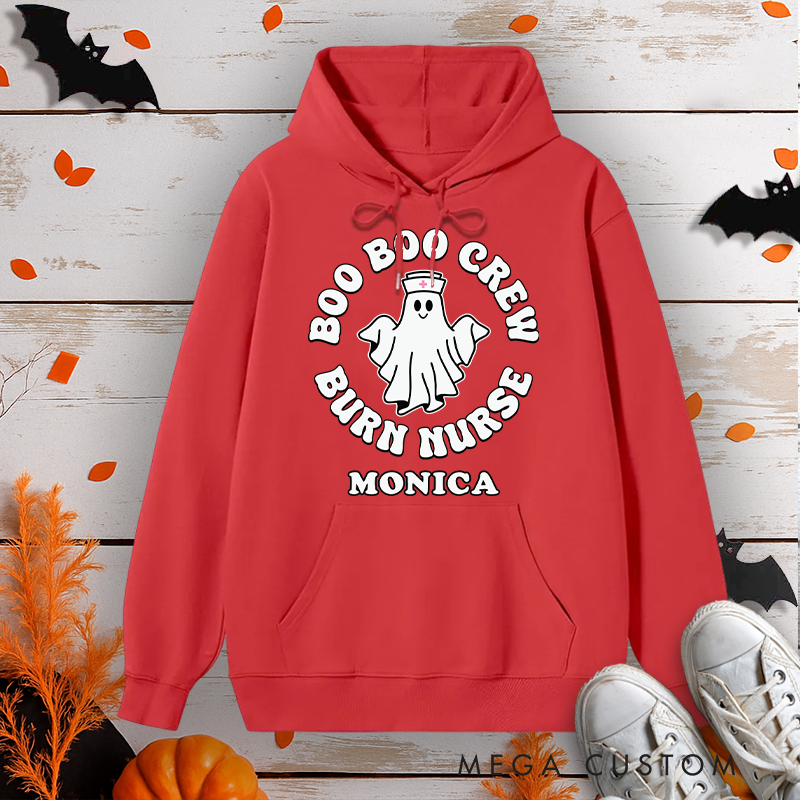 Personalized Hoodies for Nurse Customized Boo Boo Crew Burn Nurse Design Hoodies Halloween Nurse Hoodie