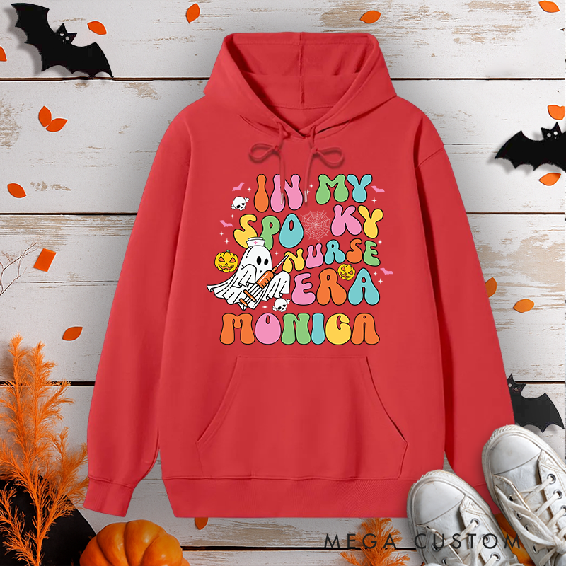 Personalized Hoodies for Nurse Customized In My Spooky Nurse Era Design Hoodies Halloween Nurse Hoodie