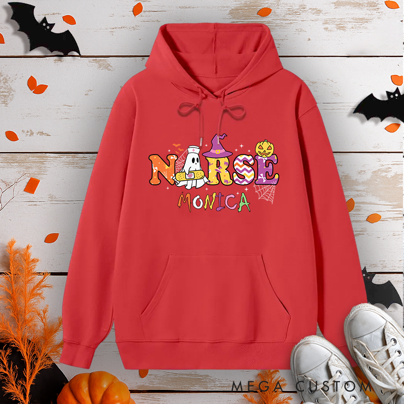 Personalized Hoodies for Nurse Customized Whimsical Nurse Design Hoodies Halloween Nurse Hoodie