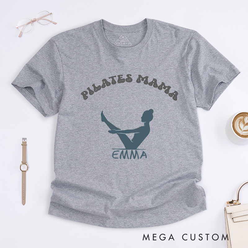 Personalized Pilates Yoga T-Shirt Gift for Pilates and Yoga Instructor Yoga Lover Gift Workout Yoga Girl Pilates Pose Tee Gift