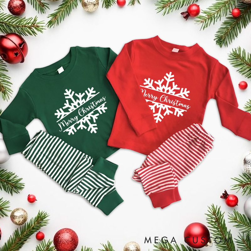 Personalized Name Snowflake Winter Christmas Pajamas