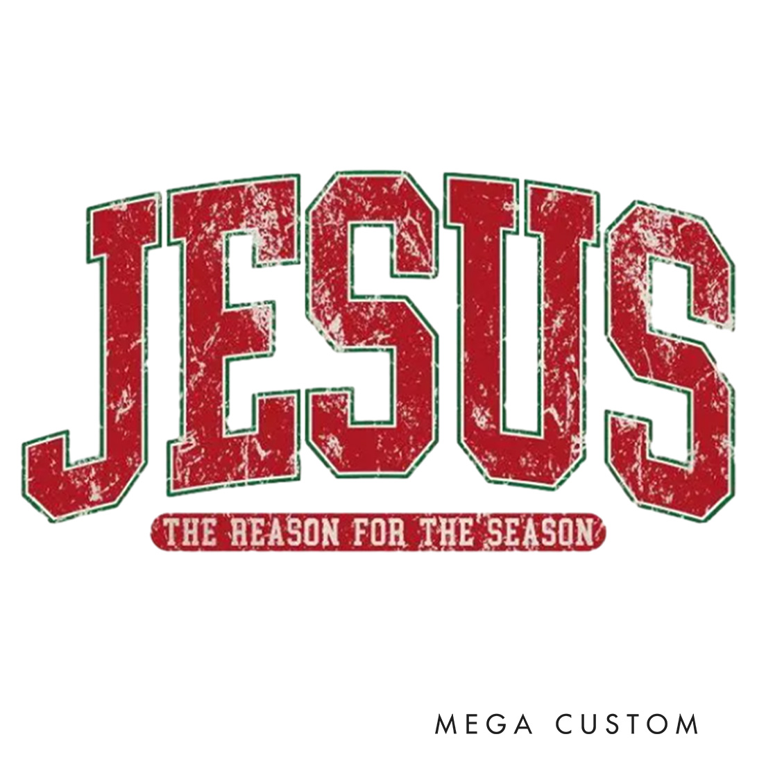 Personalized Jesus is the Reason for the Season Family Matching Christmas T-Shirt with Name Religious Christmas Shirt Jesus Lover Gift