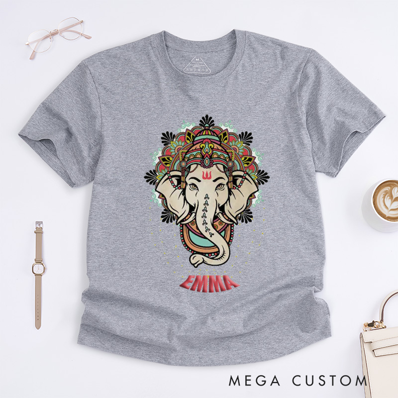 Personalized Iconic Ganesha T-Shirt Spiritual Yoga Meditation T-Shirt Religious T-Shirt Ganesh Lover T-Shirt Yoga Gift