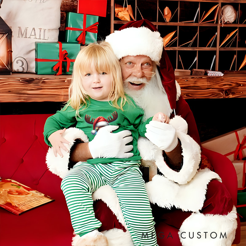 [Copy]Personalized American Football Gingerbread Design Christmas Children's Pajamas with Custom Text