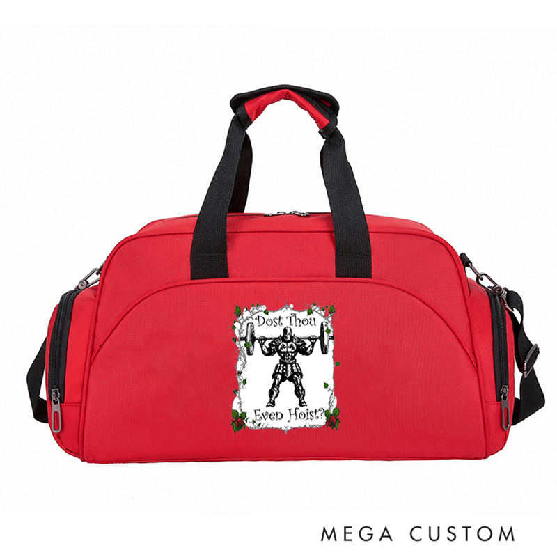 Personalized Monogram Sports Gym Duffel Bag Unique Knight Weightlifting Print Overnight Bag Gift Workout Bag for Athlete Personal Trainer