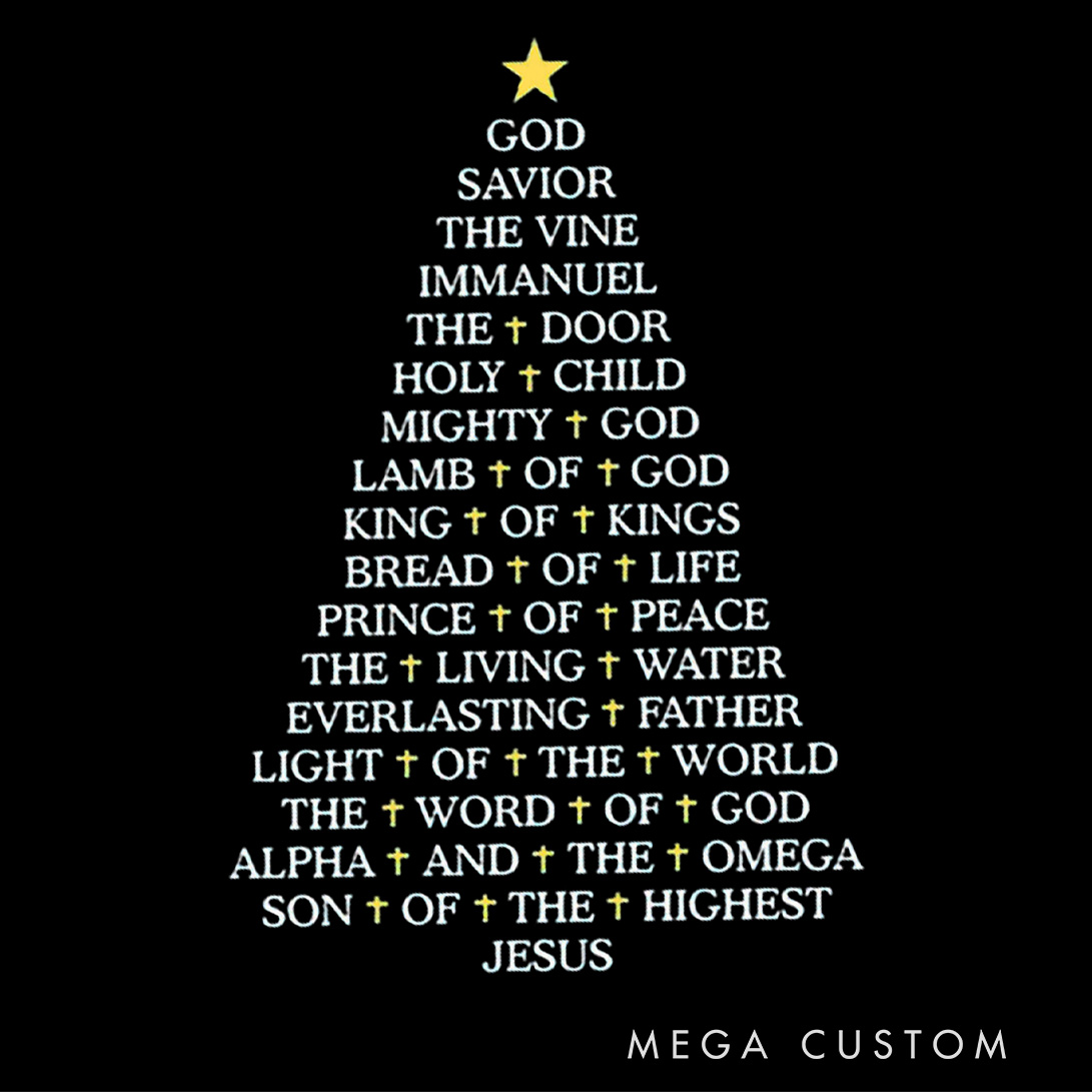 Personalized God & Savior Family Matching Christmas T-Shirt with Name Titles of Jesus Shirt Christmas Gift For Christian Jesus Lover Gift