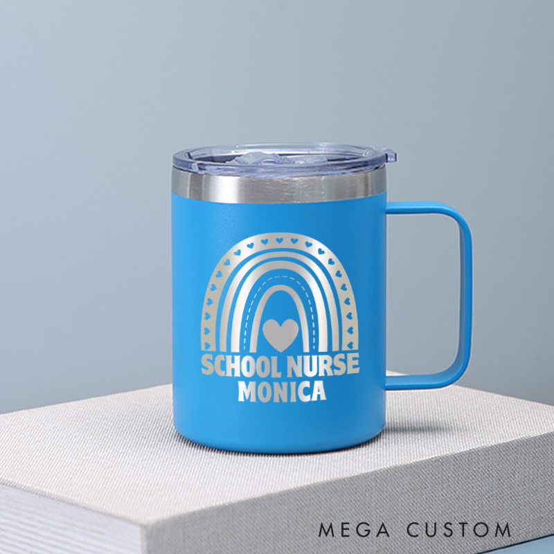 Personalized Laser Engraved Coffee Mug Custom Educated School Nurse Design Coffee Mugs Insulated Stainless Steel Mugs
