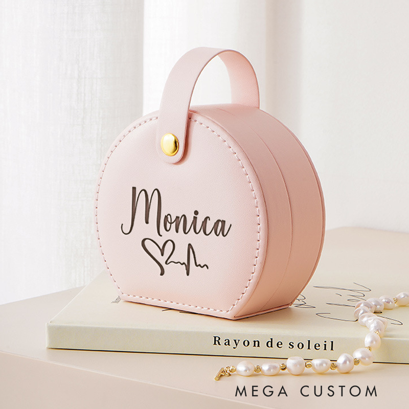 Personalized Leather Jewelry Box Engraved Nurse Jewelry Travel Case Custom Jewelry Organizer Gift