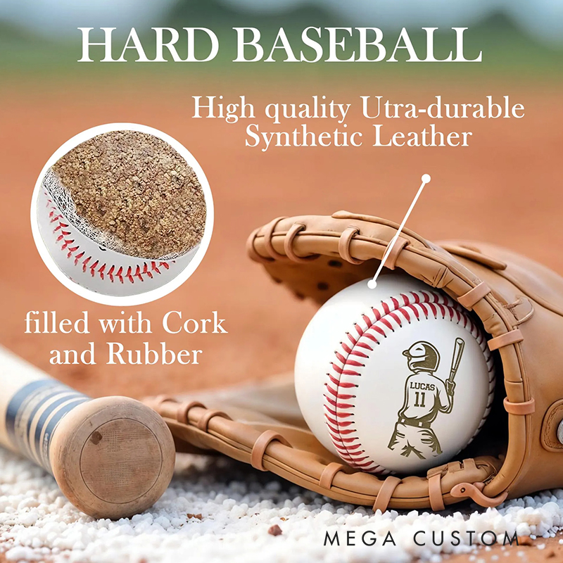 Personalized Baseball with Custom Player Silhouette and Name  