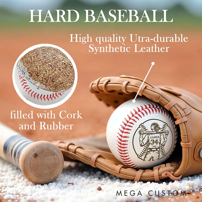 Personalized Baseball with Custom Player Back Design and Name