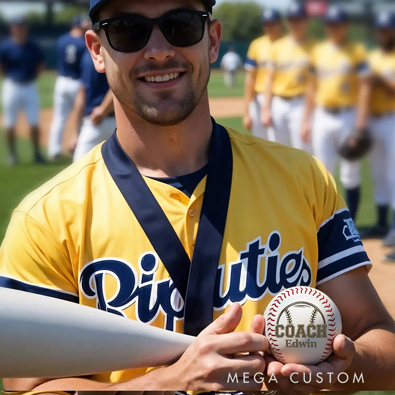 Personalized Keepsake Baseball with Custom for Coach