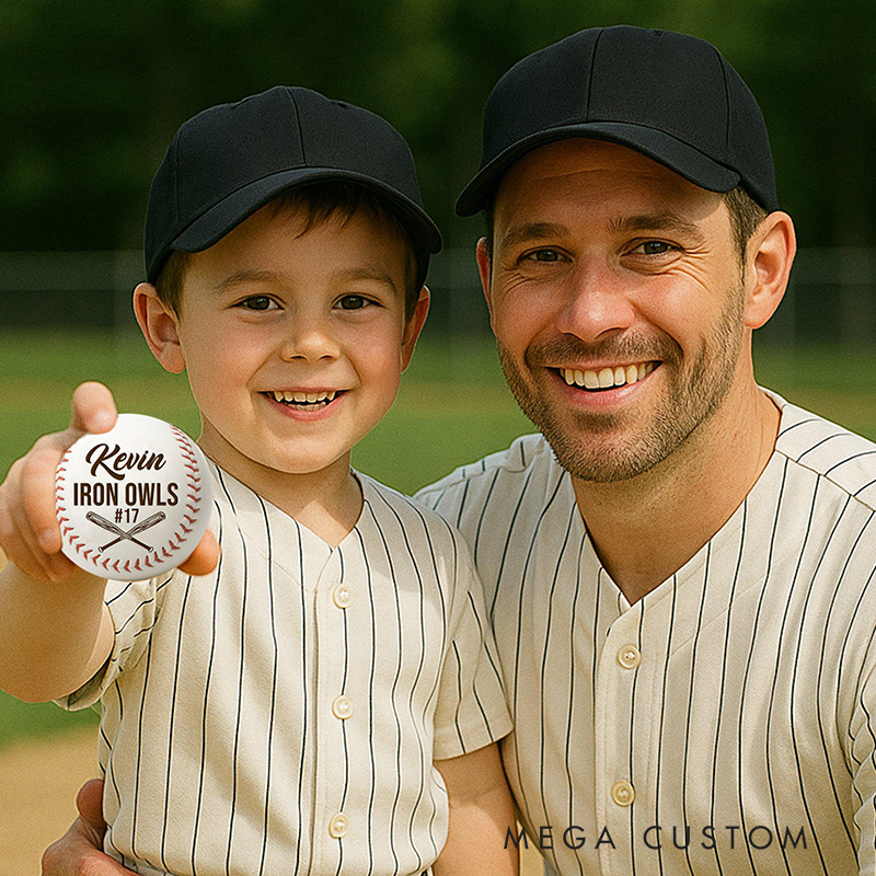 Personalized Custom Baseball for Players with Team Logo and Jersey Number  