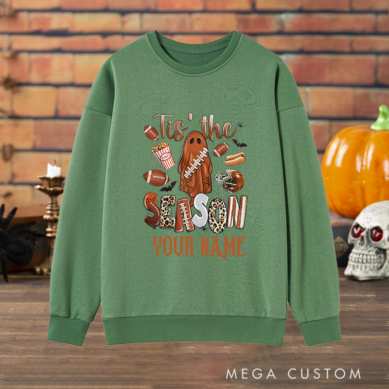 Personalized ''Tis the Season'' American Football Sweatshirt with Custom Your Name for a Festive Touch