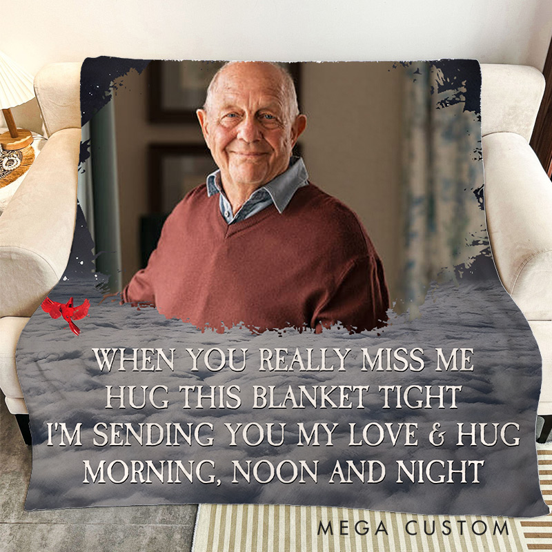 Personalized Memorial Photo Blanket A Hug From Heaven Remembrance Blanket in Loving Memory Blanket