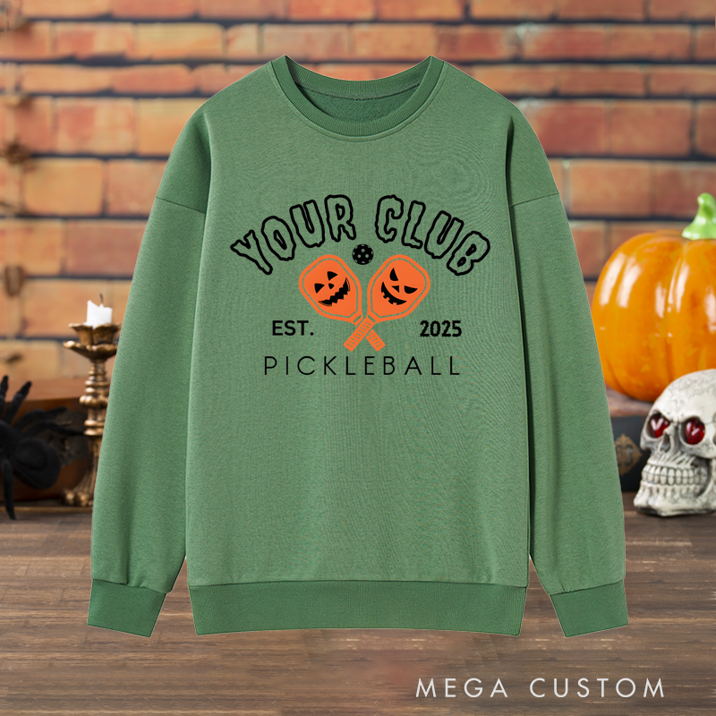 Personalized Halloween Pickleball Club Sweatshirt with Custom Club Name and Year Design