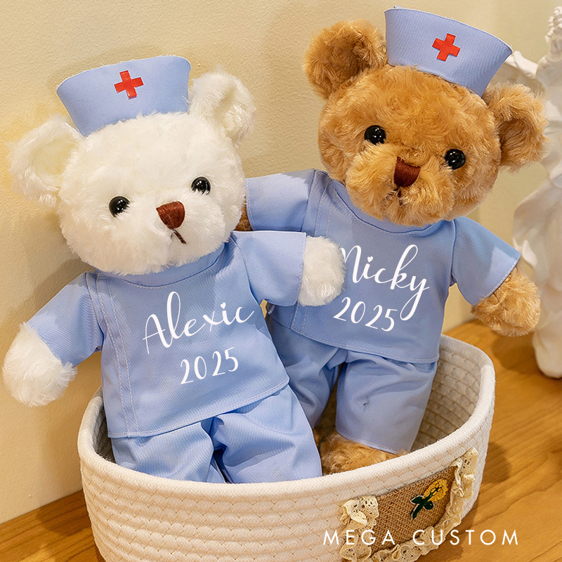 Personalized Nurse Graduation Bear Custom Nurse Teddy Bear Graduation Bear Graduation Keepsake Gift for Doctor and Nurses