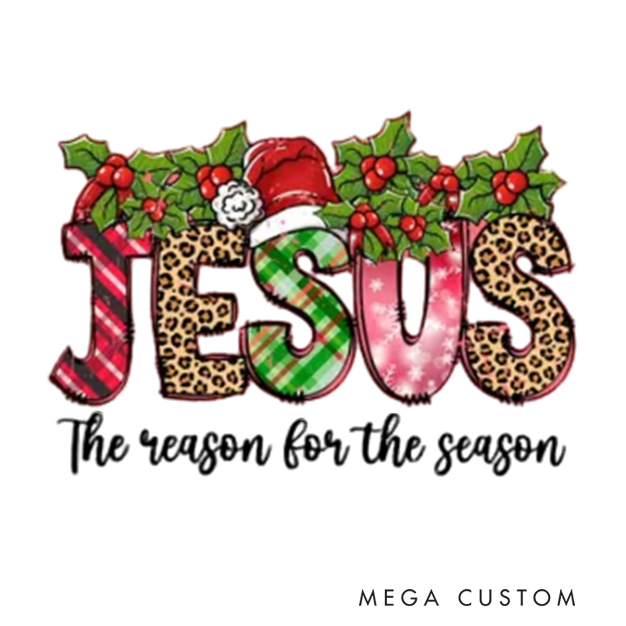 Personalized Jesus the Reason for the Season Long Sleeve Family Pajama Matching Set with Name Christmas Gift Jesus Birth Pajama Jesus Lover Gift