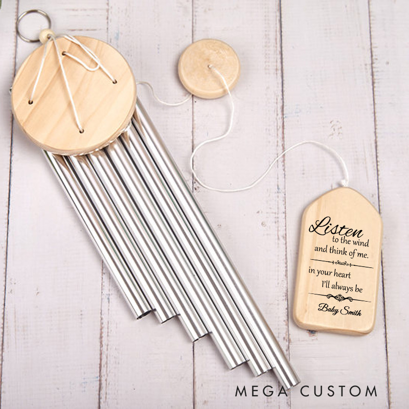 Personalized Memorial Wind Chimes Listen to the Wind Sympathy Wind Chime In Memory of Loved One Gifts Remembrance Gift Condolence Remembrance