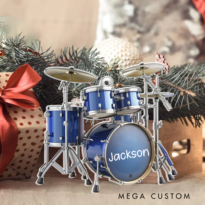 Personalized Drum Acrylic Christmas Ornament Gift for Drum Lover and Musician Gift and Drummer