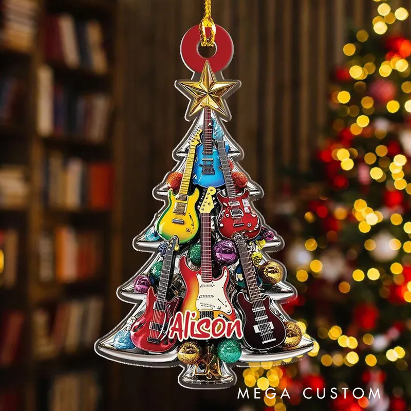 Personalized Electric Guitar Christmas Ornament Electric Guitarist Guitar Lover Gifts Guitar Ornament