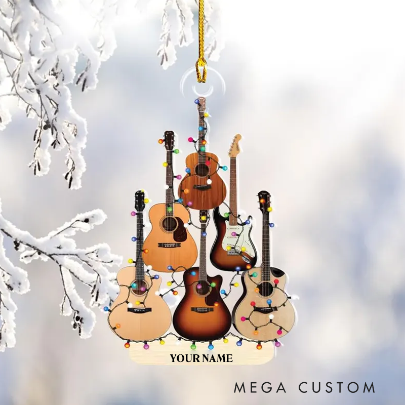 Personalized Guitar Christmas Ornament Christmas Gift for Guitar Players and Music Lovers